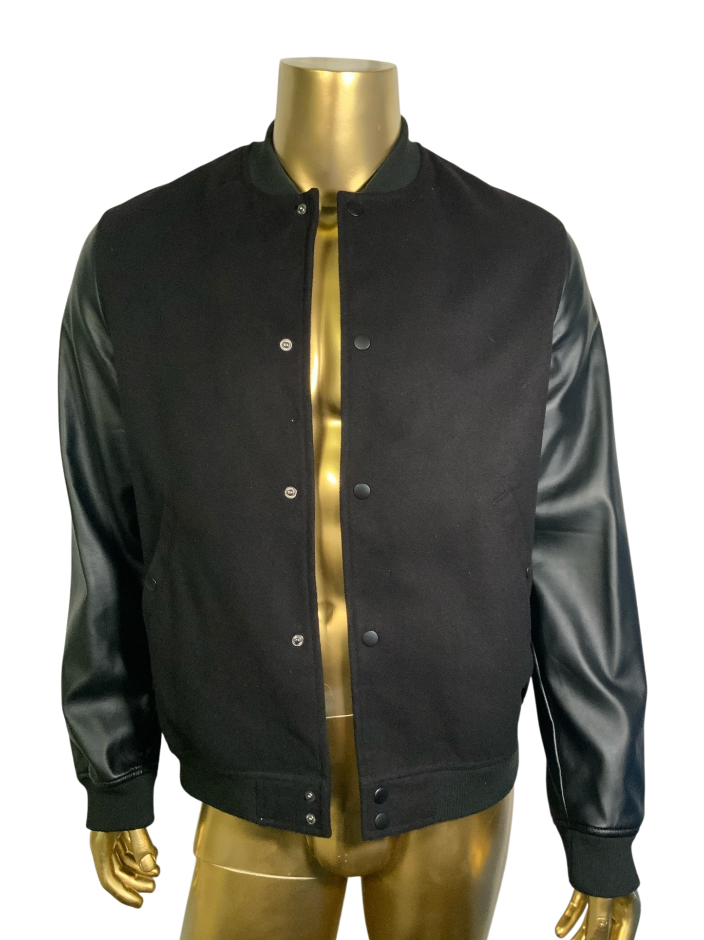 ASOS Letterman Varsity Jacket Wool Torso Leather Sleeves
