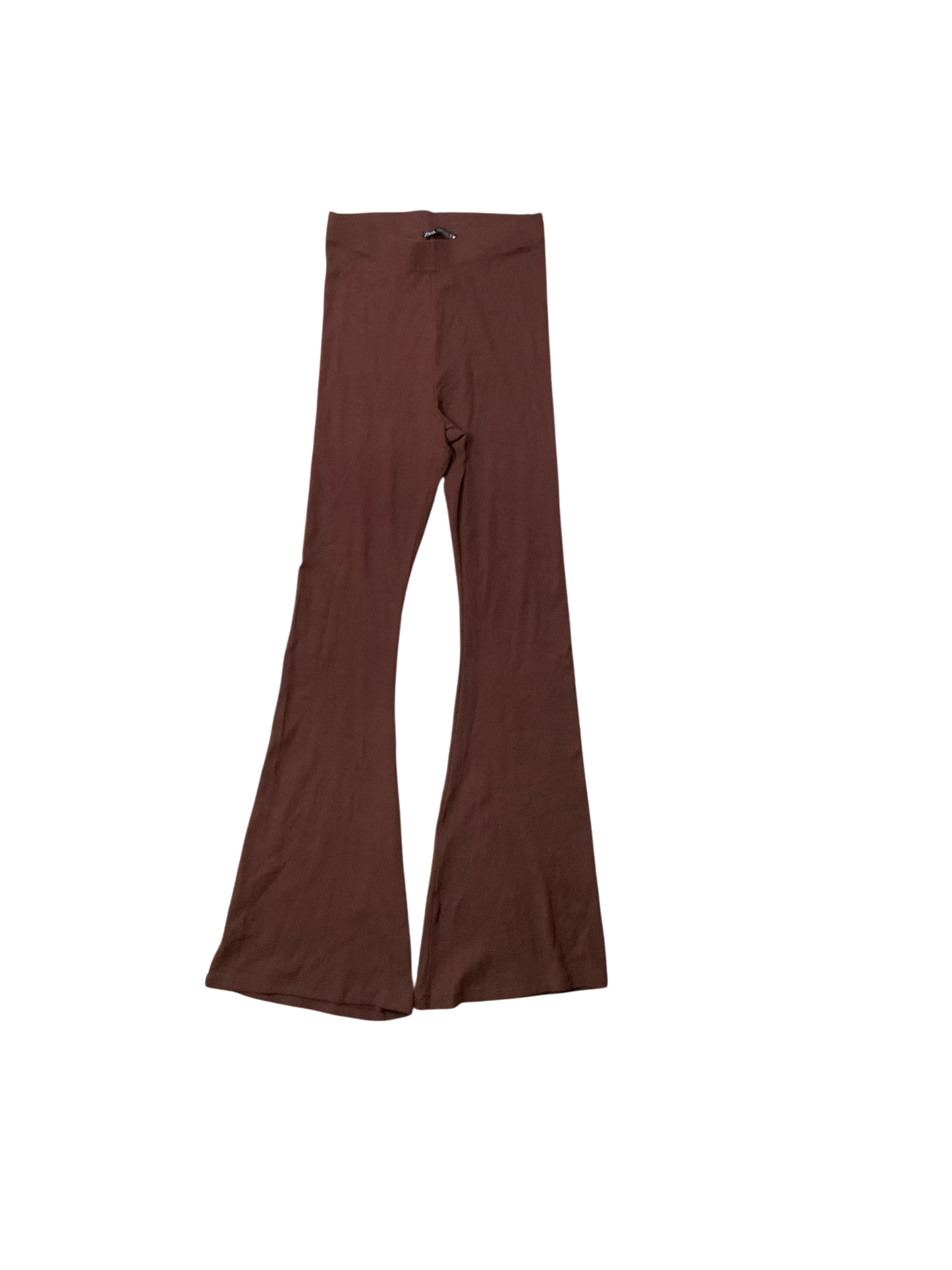 ZARA Dark Brown Ribbed Long Sleeve Top & Pants Set