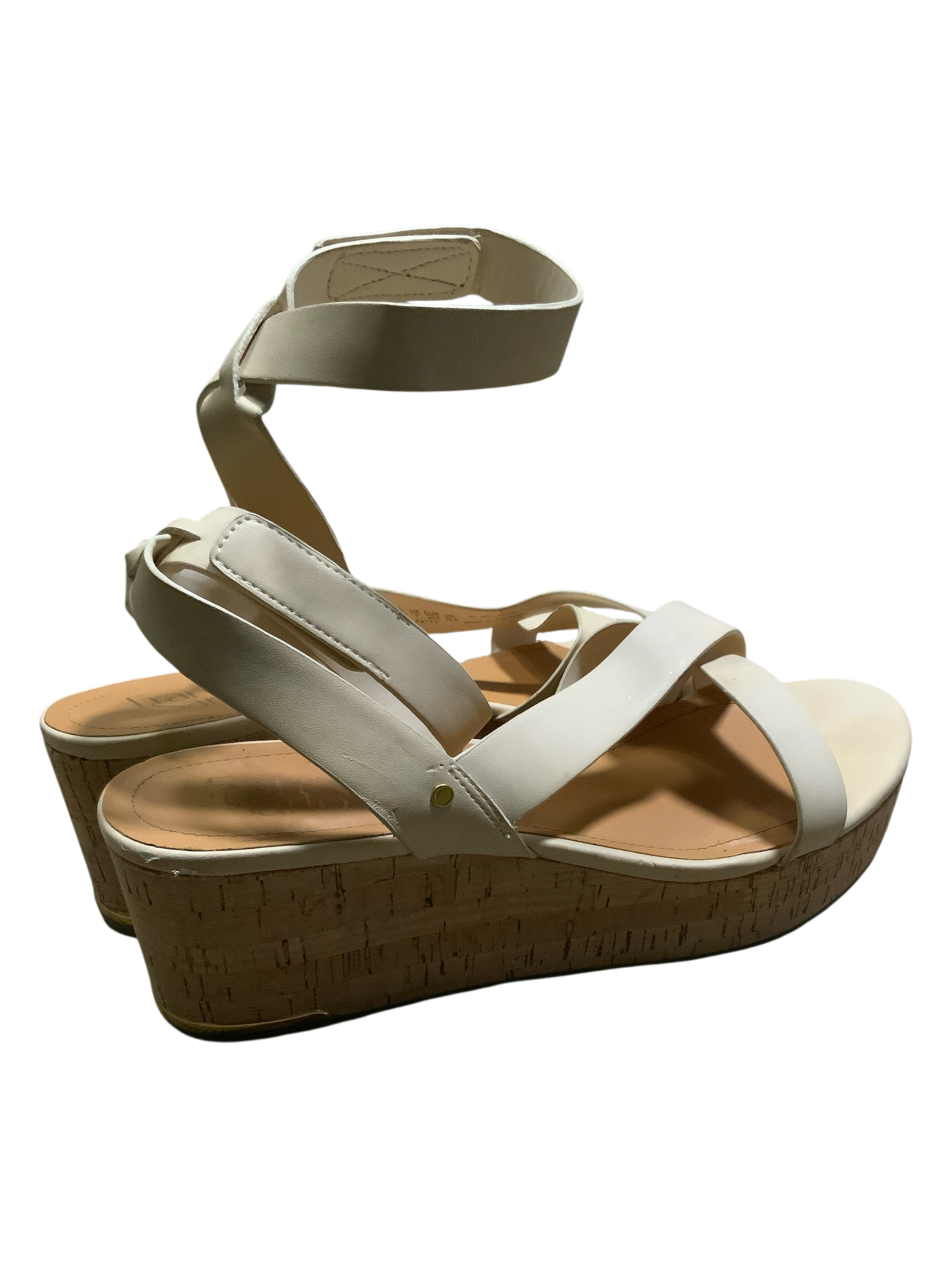 Franco Sarto Cream Ankle Strap Sandals