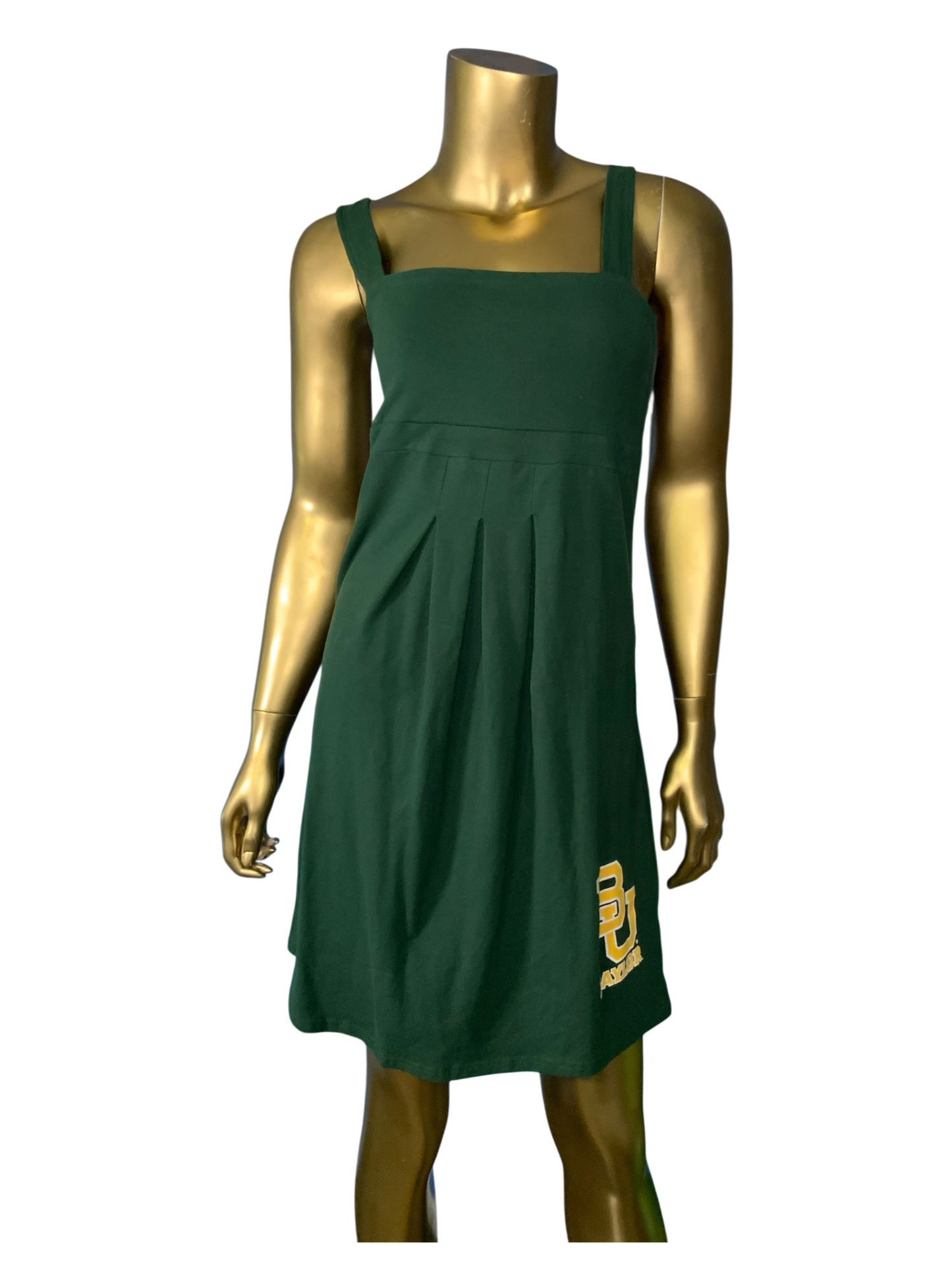 Baylor University Bears Pleated Square Neck Cross Back Collegiate Dress