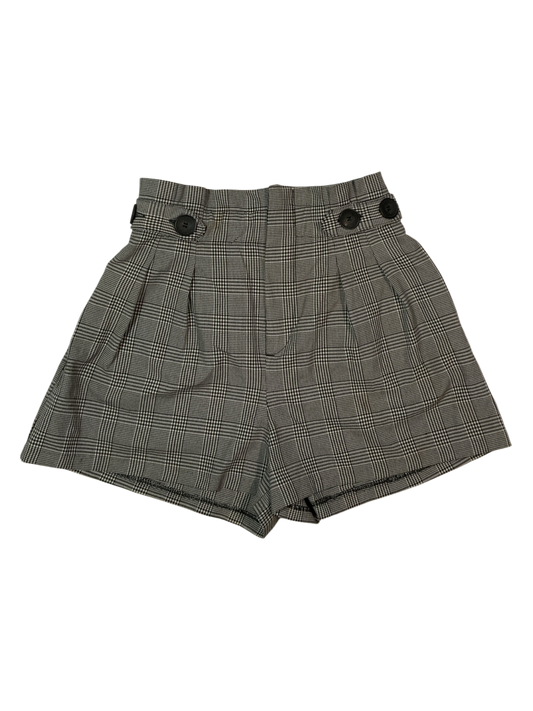 ZARA TRF Collection Plaid High-Waisted Paperbag Shorts