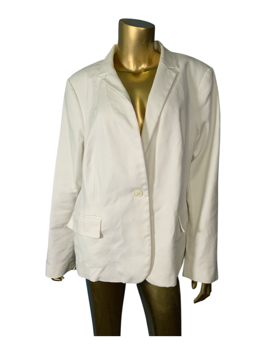 Liz Claiborne Career White Blazer Jacket XXL