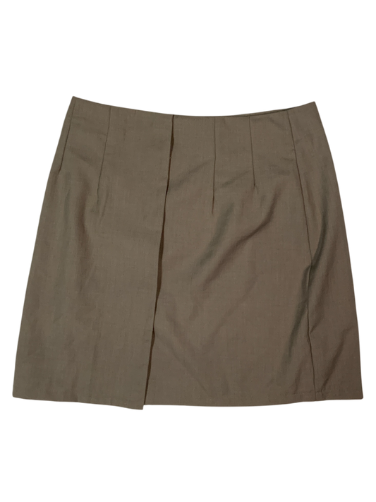 PrettyLittleThing Taupe Suede-Effect Mini Skirt Size 6