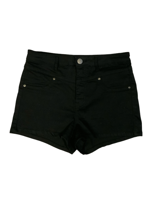 H&M Black Denim High-Rise Micro Shorts Size 28