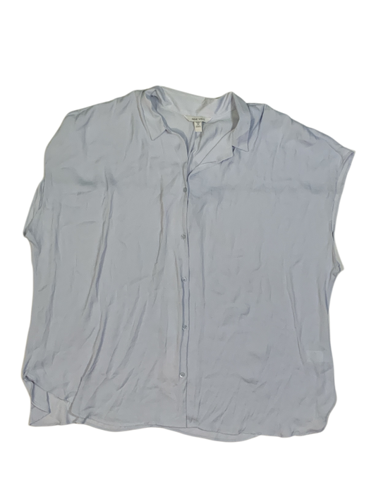 Nine West Women's Plus Size 3X Short Sleeve Button-Down in Light Blue