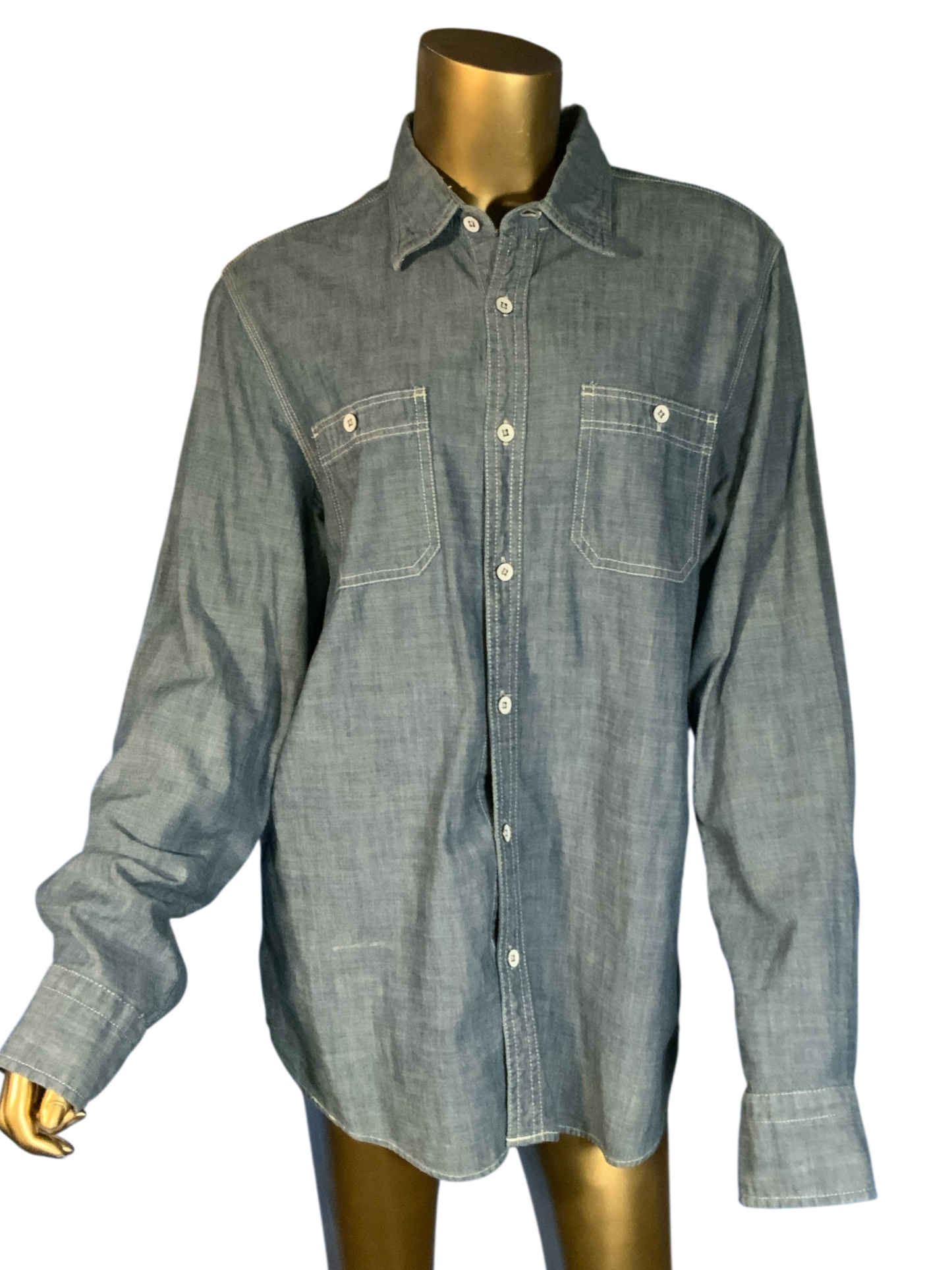 Express Lightweight Champray Long-Sleeve Button-Down Shirt