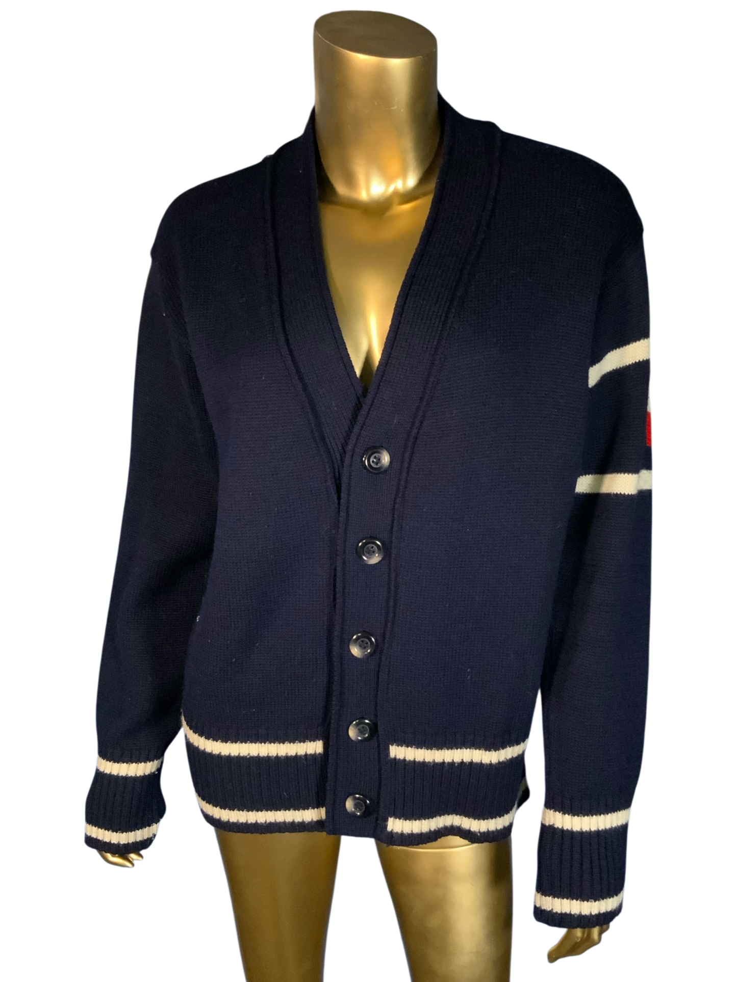 Vintage Battlestein’s Made in Italy Navy Blue Varsity Cardigan Sweater