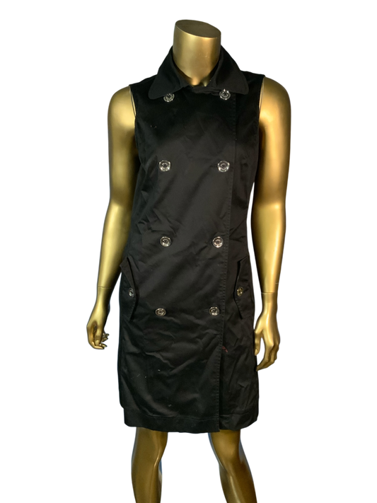 Michael Kors Women's Sleeveless Double-Breasted Button-Down Black Dress