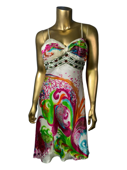 David & Johnny by Laura Ryner Satin Mini Dress Multicolor Size 8