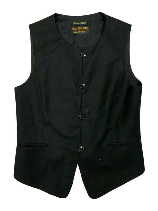 Collectible Gold Black Four Button Tailored Waistcoat Vest