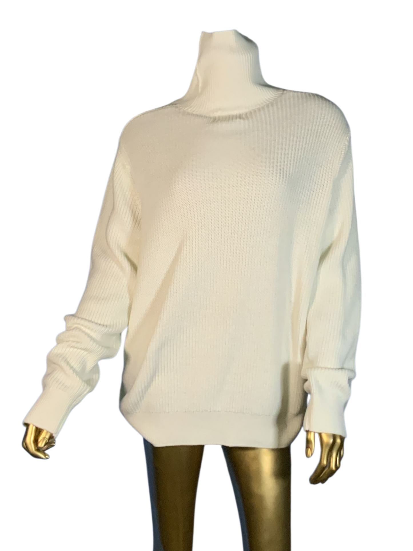 H&M Women’s White Ribbed Turtleneck Sweater