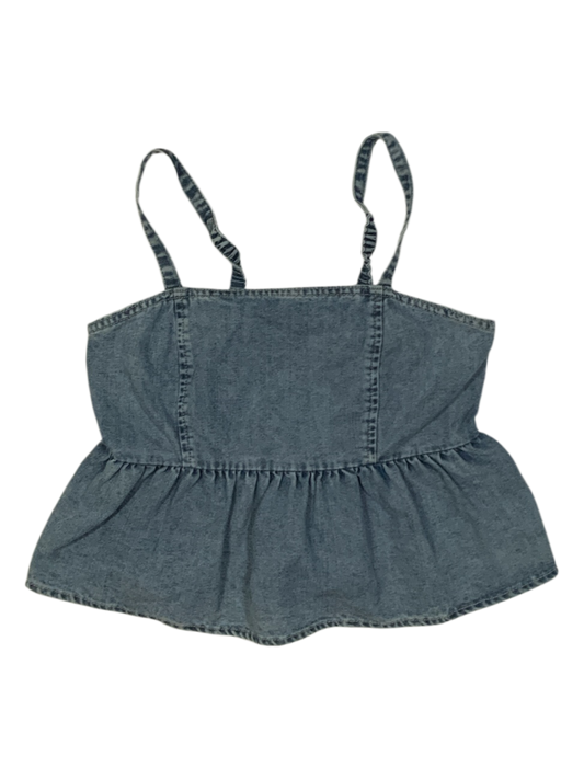 Celebrity Pink Juniors' Spaghetti Strap Denim Peplum Tank Top