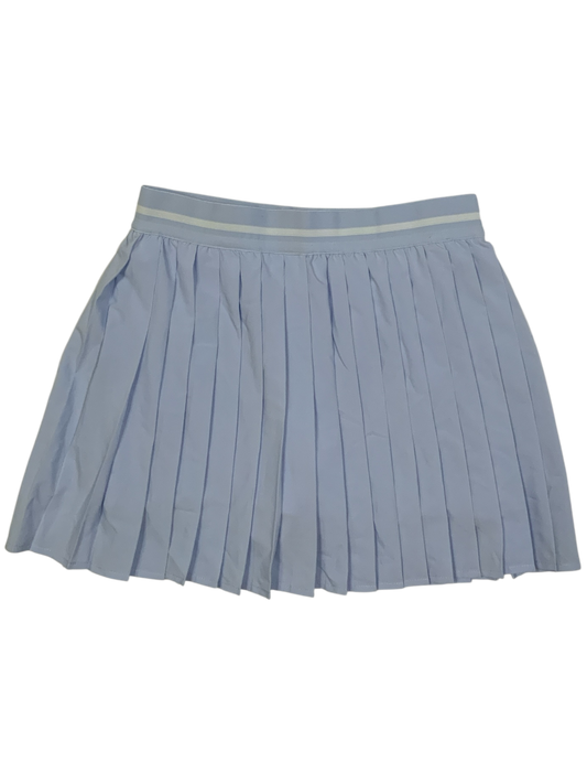 Land's End Light Blue Pleated Athletic Skirt with Striped Waistband Size S 6-8