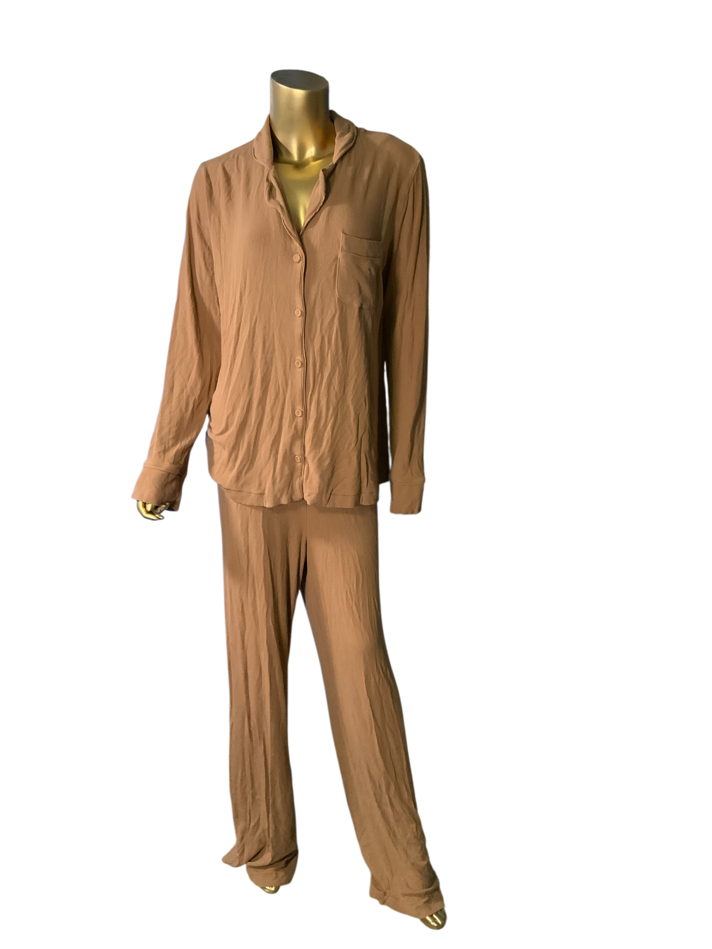 SKIMS Carmel Long Sleeve Top & Pants Set Casual