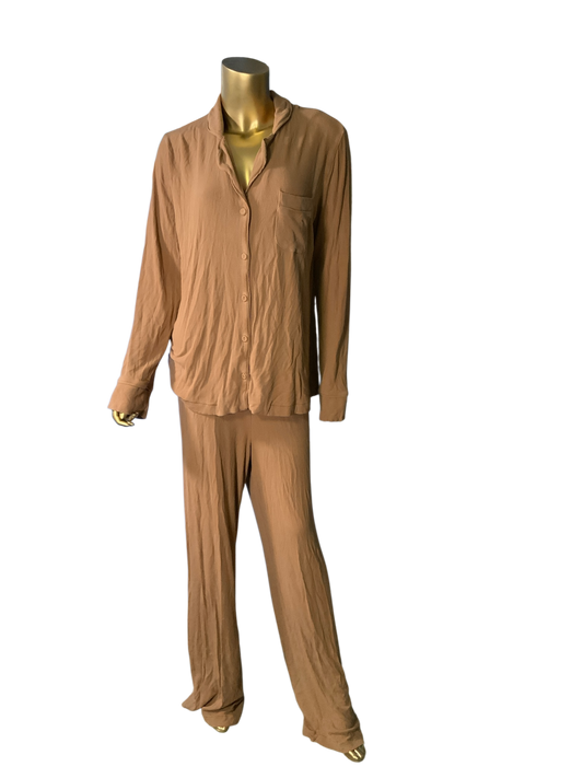 SKIMS Carmel Long Sleeve Top & Pants Set Casual
