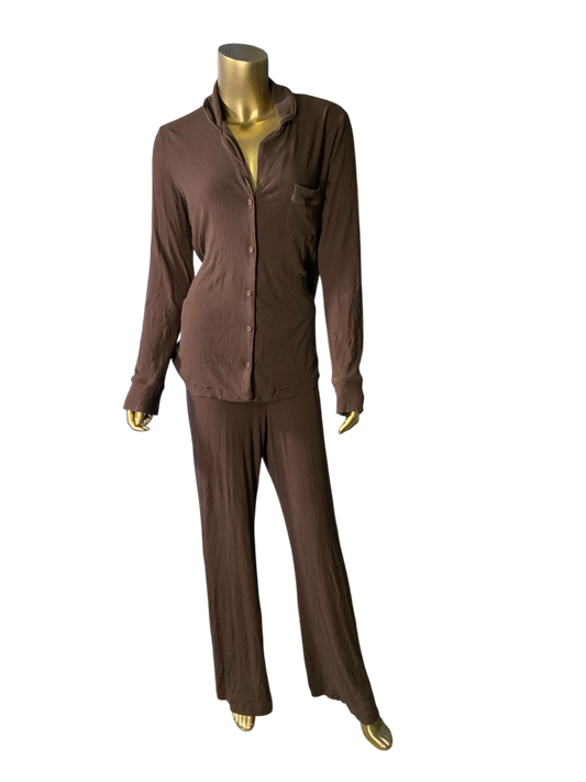 SKIMS Espresso Long Sleeve Top & Pants Set Casual