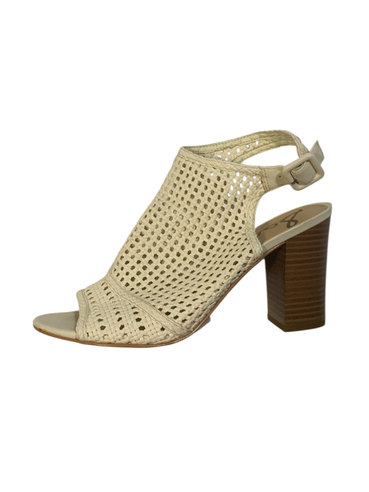 Sam Edelman Evie Basket Weave Open Toe Block Heel Slingback Sandals