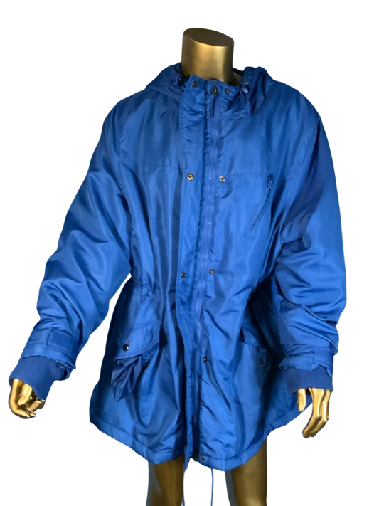 Ellos Quilted Hooded Utility Jacket in Royal Blue