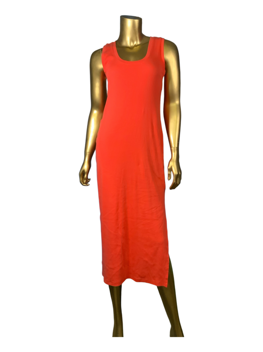 LOFT Sleeveless Scoop Neck Orange Maxi Dress