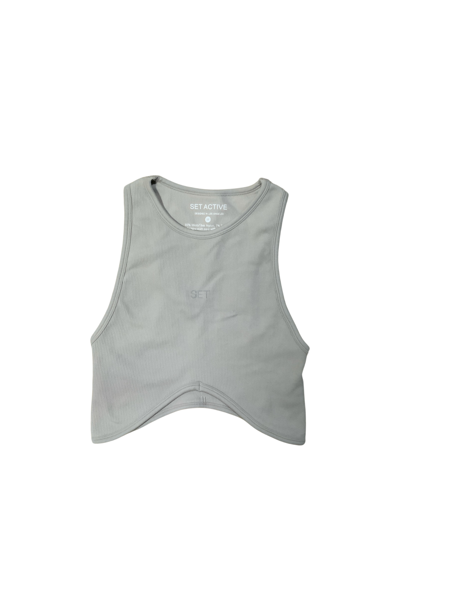 Set Active Grey Ribbed Sports Bra & Pants Set