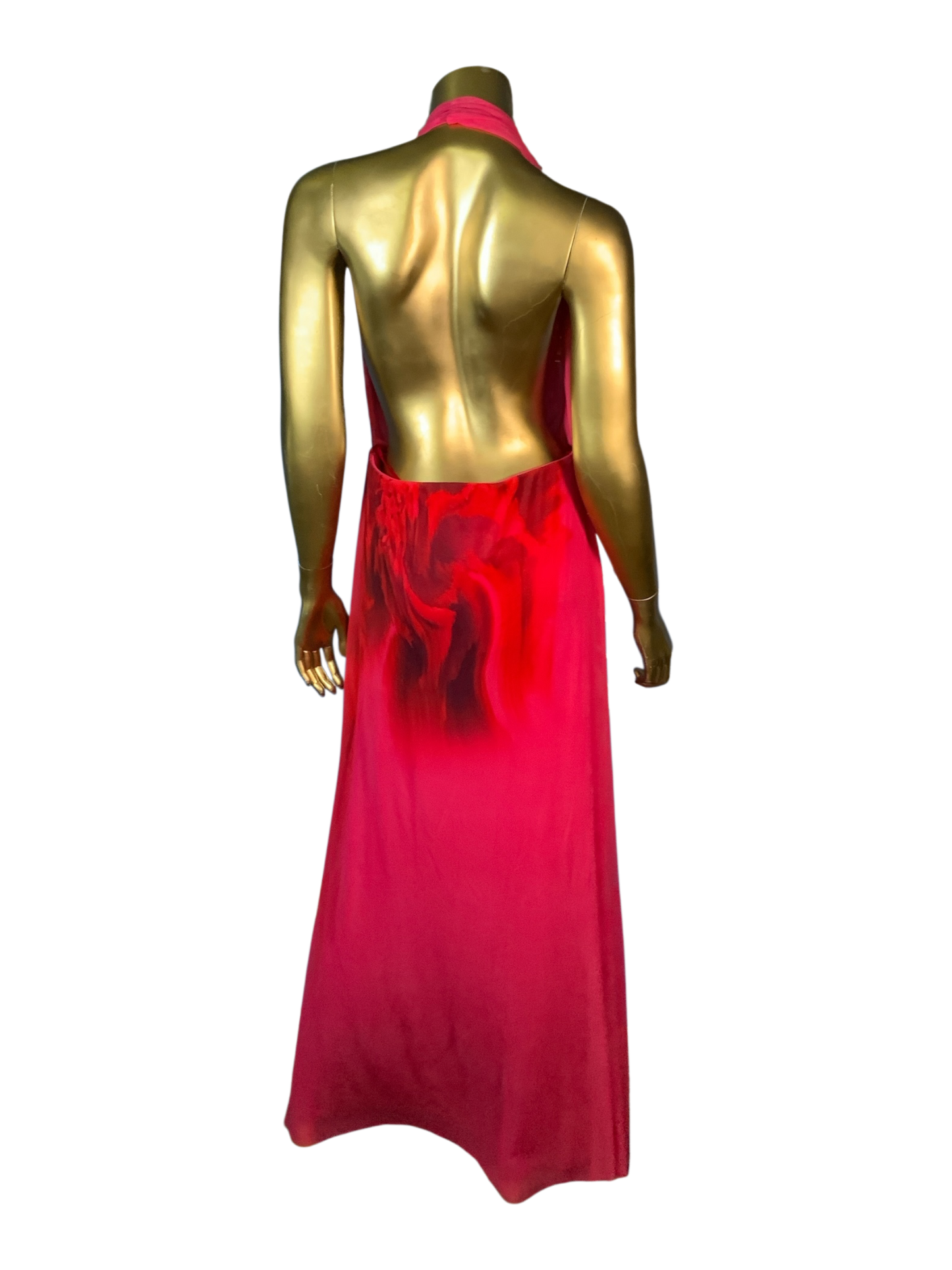 Zara Draped Tulle Halter Maxi Dress in Fuschia