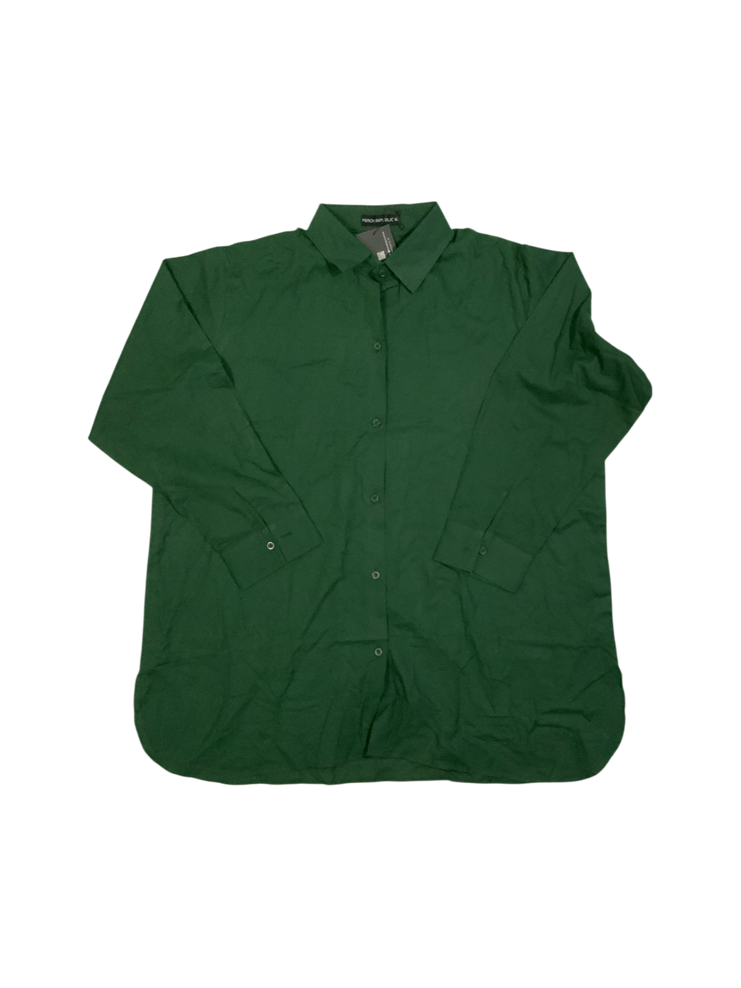 Peach Republic Bottle Green Cambridge Longline Button-Up Top