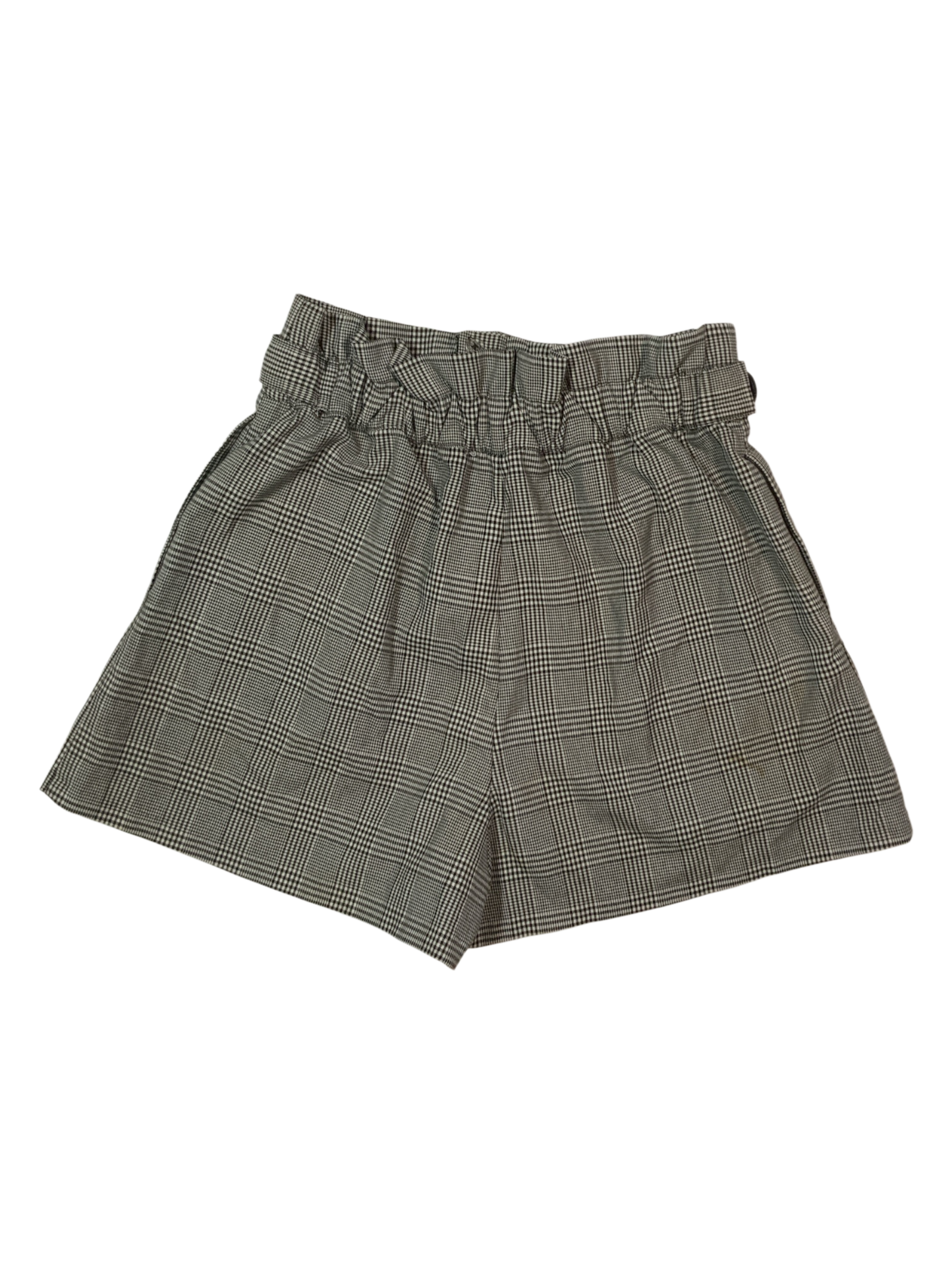 ZARA TRF Collection Plaid High-Waisted Paperbag Shorts