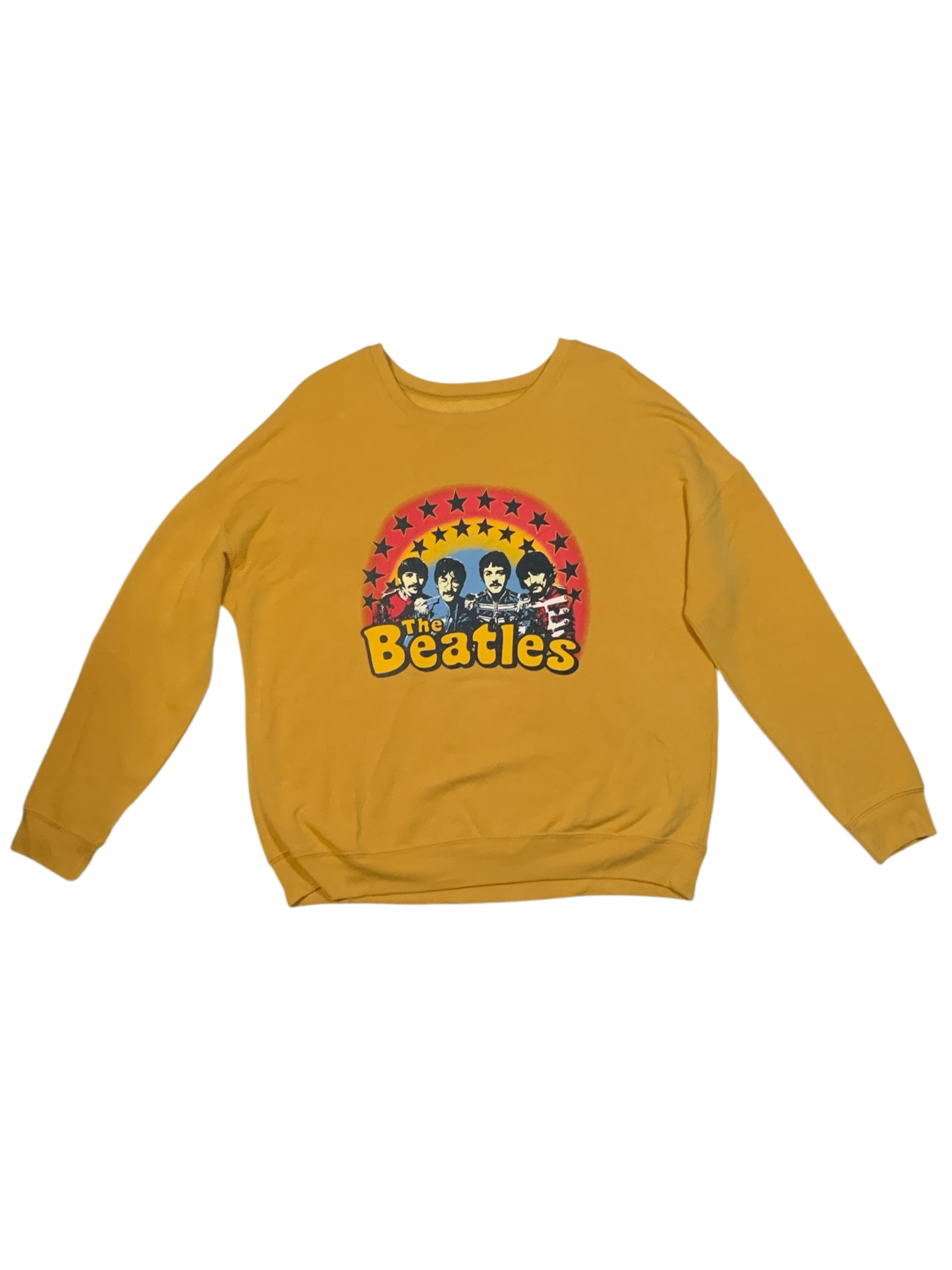 The Beatles Graphic Crewneck Sweatshirt Mustard Yellow