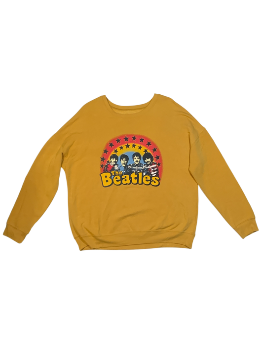 The Beatles Graphic Crewneck Sweatshirt Mustard Yellow