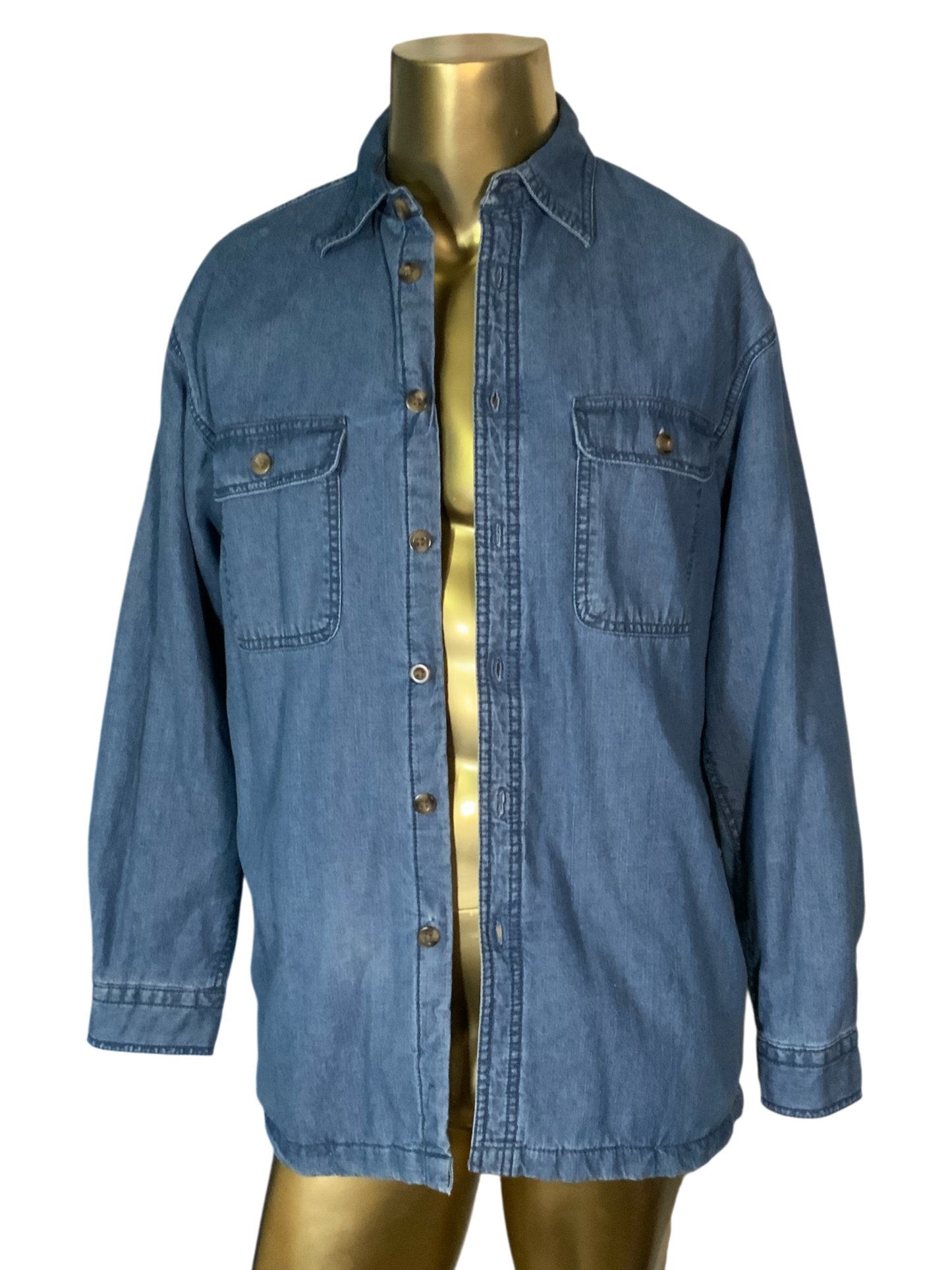 Arrow Blue Jeans Co. Workwear Quilt-Lined Denim Button-Front Shirt