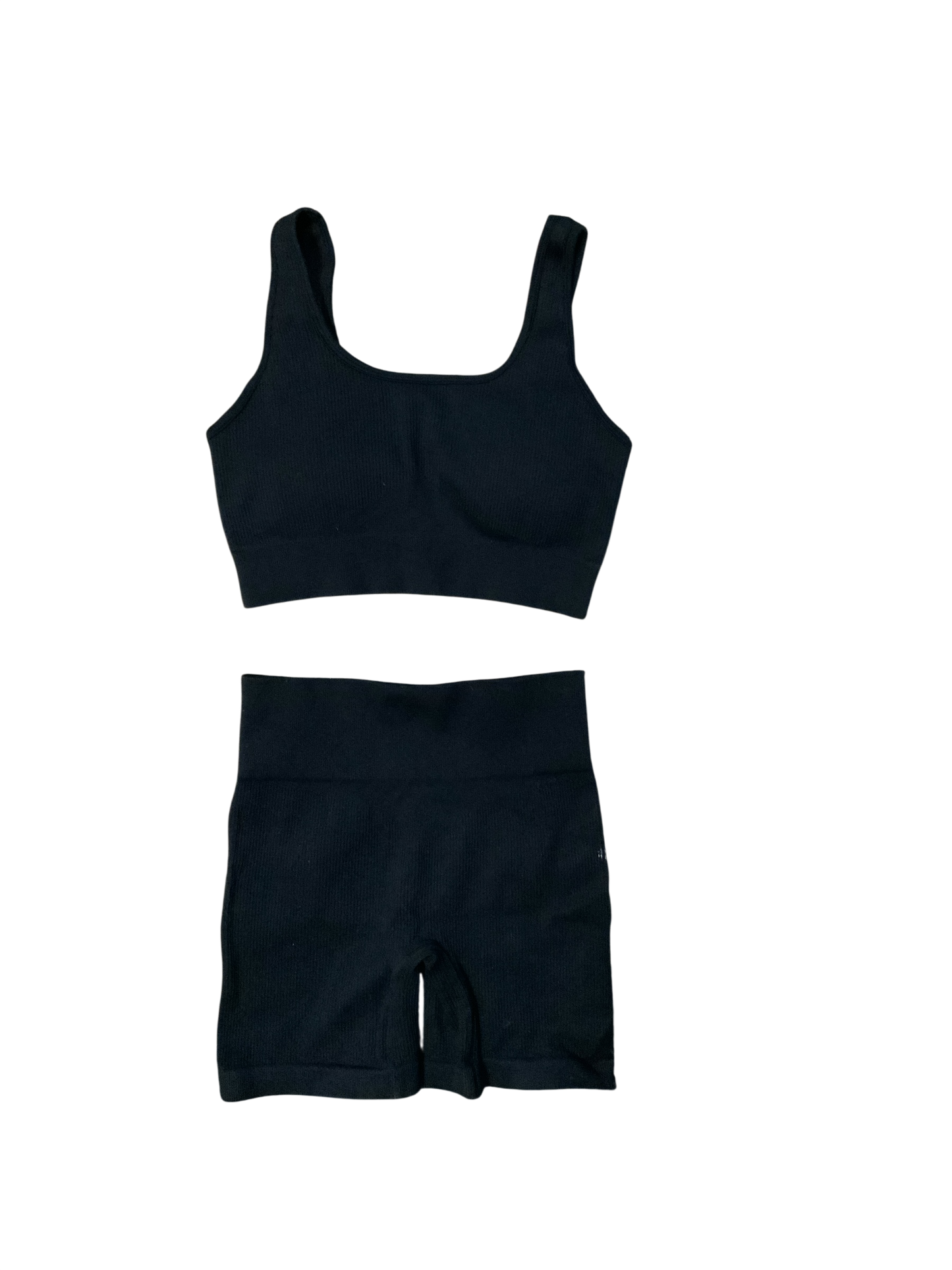 Black Athletic Sports Bra & Shorts Set